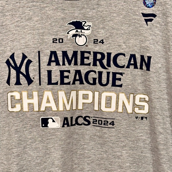 Fanatics 2024 ACLS Champions New York Yankees Locker Room Tee T Shirt XL Gray - Picture 3 of 7